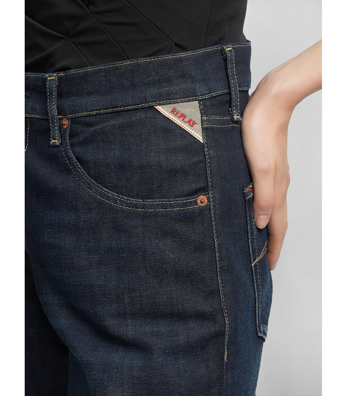 ワイドレッグNALAJA インディゴストレッチデニム 詳細画像 ダークブルー 5